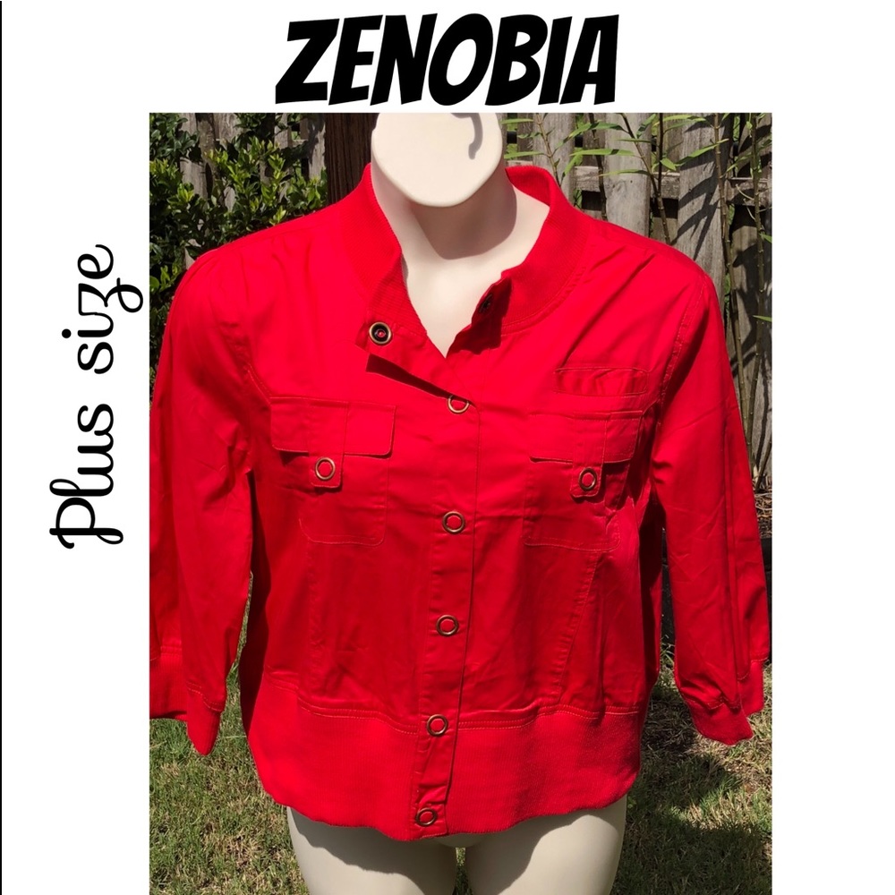 Zenobia Plus size Red Long sleeve Jacket 3XL NWT